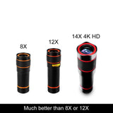 14X Zoom 4K HD Telephoto iPhone Samsung Huawei Xiaomi Len Optical Telescope Camera for Smartphone