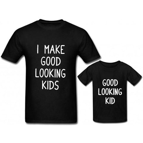 Mom Dad And Daughter T-Shirts | Mom Dad And Son T-Shirts | Good Looking Kids | Family Matching Outfits