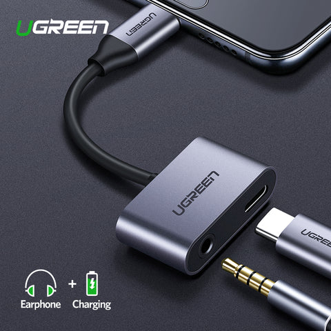 Ugreen USB C to Jack 3.5 Type C Cable Adapter For Huawei P20 Pro Xiaomi Mi 6 8 Note3 Mix USB Type C 3.5mm AUX Earphone Converter